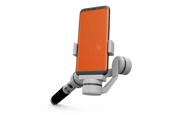 Mobile Phone Selfie Stick Mockup Rendering — Stock Photo, Image