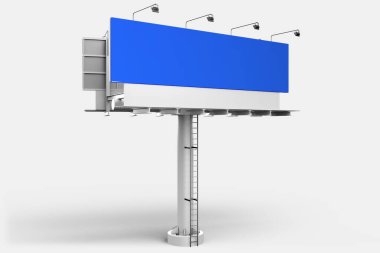 Boş Billboard Gri arkaplan 3B oluşturma izole
