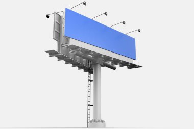 Boş Billboard Gri arkaplan 3B oluşturma izole