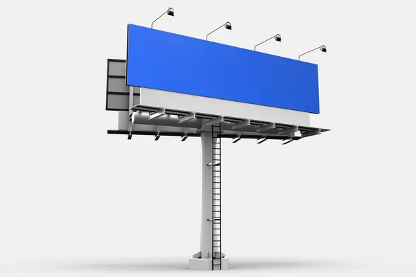 Blank Billboard Isolato Sfondo Grigio Rendering — Foto Stock