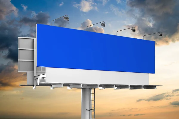 Blank Billboard Isolato Sfondo Grigio Rendering — Foto Stock