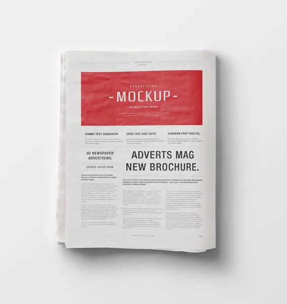 Newspaper Adverts Mockup Rendering — 스톡 사진