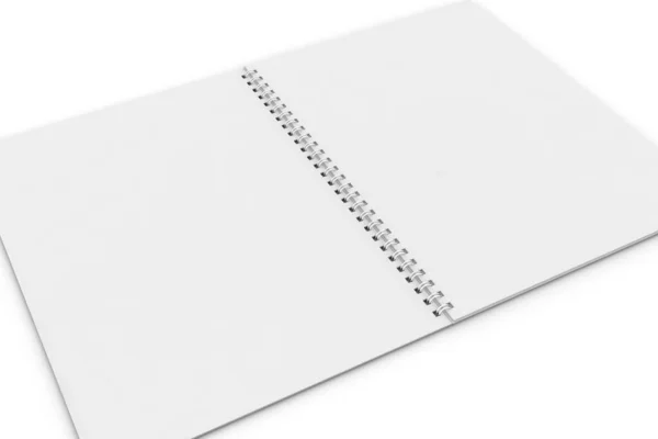 Spiral Notebook Mockup Isolato Sfondo Bianco Rendering — Foto Stock