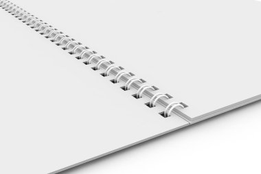 Spiral Not Defteri Modeli Beyaz Arkaplan 3B Hazırlama