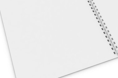 Spiral Not Defteri Modeli Beyaz Arkaplan 3B Hazırlama