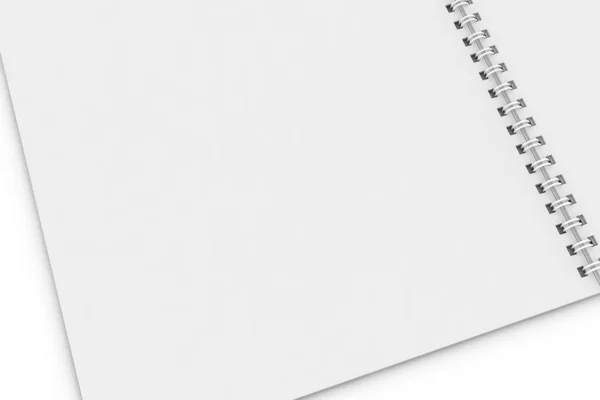 Spiral Notebook Mockup Isolato Sfondo Bianco Rendering — Foto Stock