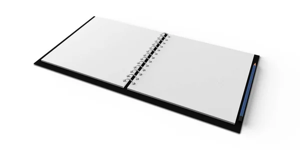 Spiral Notebook Mockup Isolado Fundo Branco Rendering — Fotografia de Stock