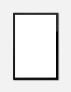 Çerçeve ile Boş Poster Gri Duvar 3D Hazırlama