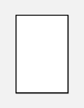 Çerçeve ile Boş Poster Gri Duvar 3D Hazırlama