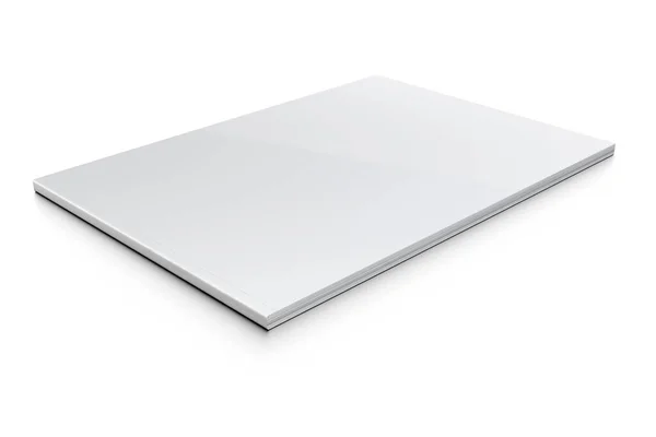 Blank White Landscape Book White Background Rendering — Stockfoto