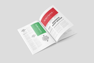 Gazete Reklamcılığı Dergisi Broşürü Model 3D Hazırlama Beyaz Arkaplan