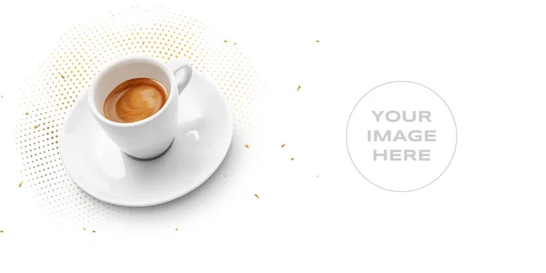 Custom Coffee Banner Ads White Background — Stock Photo, Image