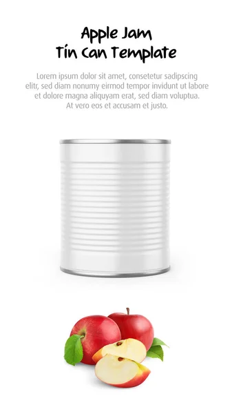 Šablona Apple Jam Tin Can Mockup — Stock fotografie