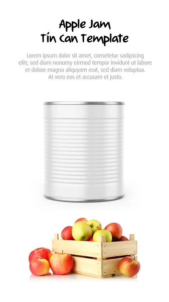 Šablona Apple Jam Tin Can Mockup — Stock fotografie