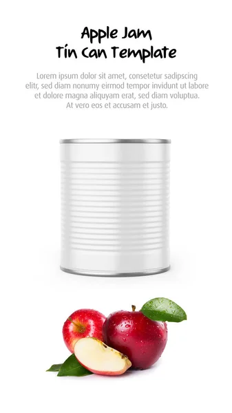 Šablona Apple Jam Tin Can Mockup — Stock fotografie