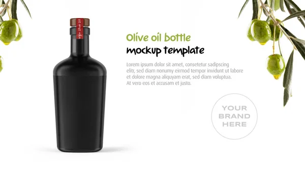 Шаблон Макет Бутылки Оливкового Масла — стоковое фото