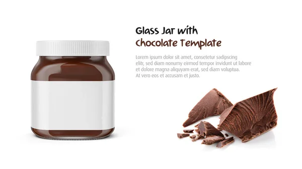 Jar Kaca Dengan Templat Cokelat — Stok Foto