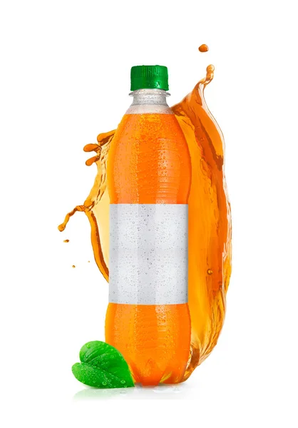 Succo Bottiglia Mockup Con Etichetta Vuota — Foto Stock