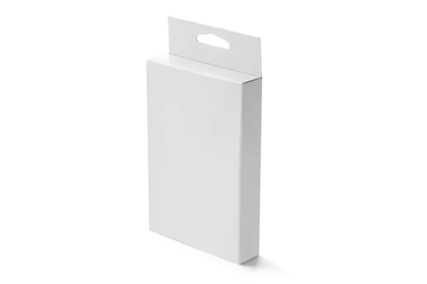 Pacchetto Box Mockup Sfondo Bianco Rendering — Foto Stock