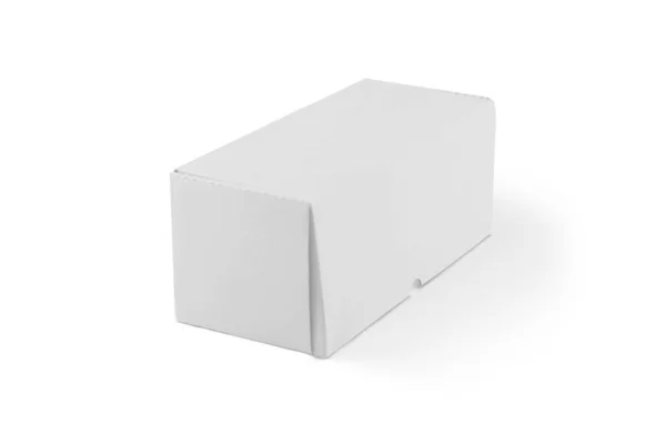 Package Box Mockup White Background Rendering — Φωτογραφία Αρχείου