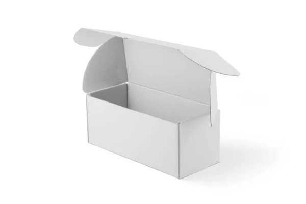 Пакетна Коробка Макет Білому Тлі Рендерингу — стокове фото