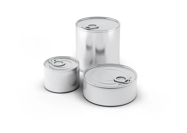 Food Tin Can Mockup Rendering — Foto Stock