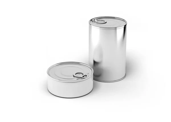 Food Tin Can Mockup Rendering — Foto Stock