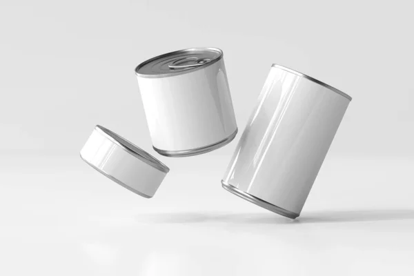 Food Tin Can Mockup Rendering — Stock Photo, Image