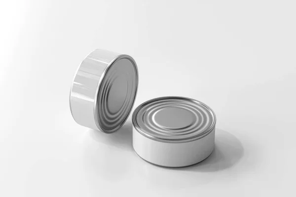 Food Tin Can Mockup Rendering — Stok Foto
