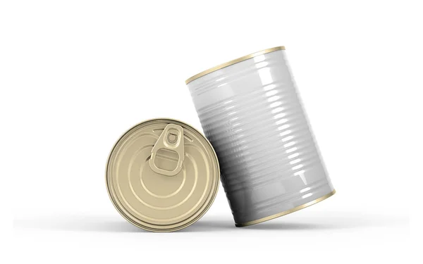 Food Tin Can Mockup Rendering — Stock Photo, Image