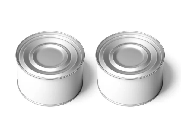 Food Tin Can Mockup Rendering — Foto Stock