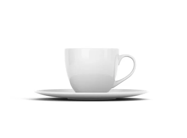 咖啡杯模拟3D白底渲染 — 图库照片