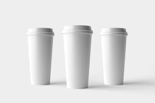 3Dレンダリングをブランディングするためのコーヒーカップモックアップ — ストック写真