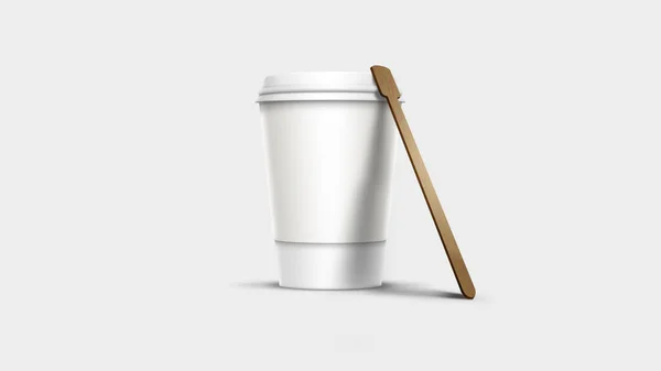3Dレンダリングをブランディングするためのコーヒーカップモックアップ — ストック写真
