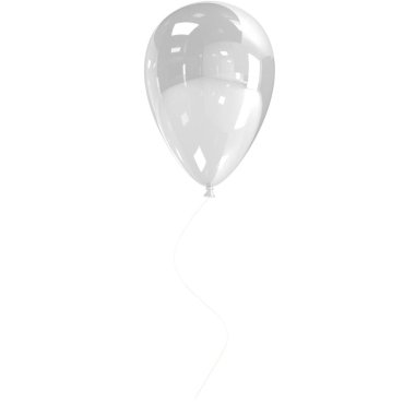 Beyaz Arkaplanda 3D Balon Görüntüleme