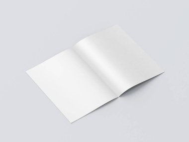 A4 Reklam Dergisi Broşürü Model 3D Hazırlama Beyaz Arkaplanı