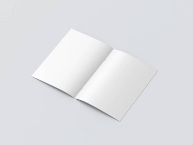 A4 Reklam Dergisi Broşürü Model 3D Hazırlama Beyaz Arkaplanı