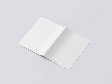 A4 Reklam Dergisi Broşürü Model 3D Hazırlama Beyaz Arkaplanı