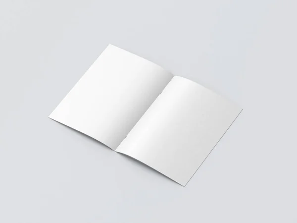 Pubblicità Magazine Brochure Mockup Rendering Sfondo Bianco — Foto Stock