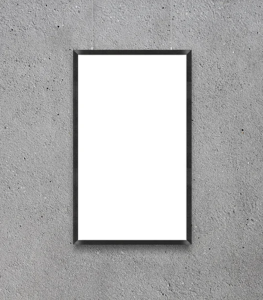 Biały Plakat Puste Makiety Ramki Ścianie Szary — Zdjęcie stockowe