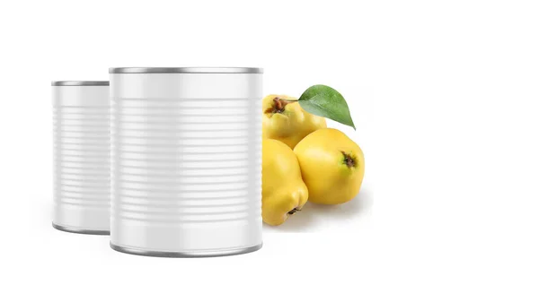 Quince Jam Tin Can Mockup Template — Foto Stock