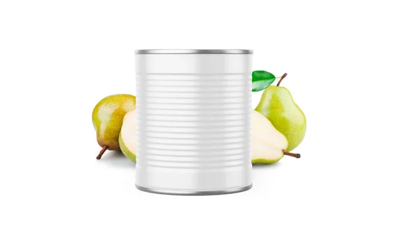 Pear Jam Tin Can Mockup Template — Fotografia de Stock