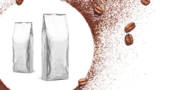 Bag Coffee Packaging Mockup Template — Stock fotografie