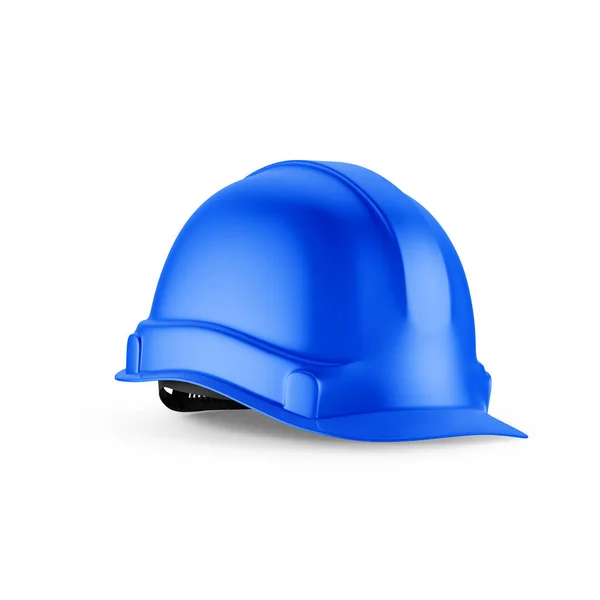 Blue Hard Hat Mockup Izolované Bílém Pozadí Vykreslování — Stock fotografie