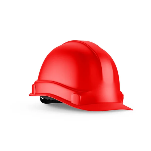 Red Hard Hat Mockup Isolated White Background Rendering — Fotografia de Stock