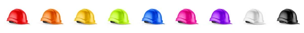 Multicolored Hard Hat Mockup Isolated White Background Rendering — Stock Fotó