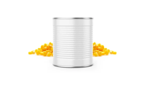 Canned Corn Grain Mockup Isolated White Background — Photo