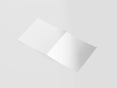 Bifold Square Flyer Mockup 3D Rendering