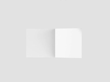 Bifold Square Flyer Mockup 3D Rendering
