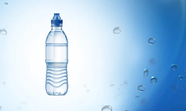 Plastic Water Bottle Mockup Splash Water — Zdjęcie stockowe